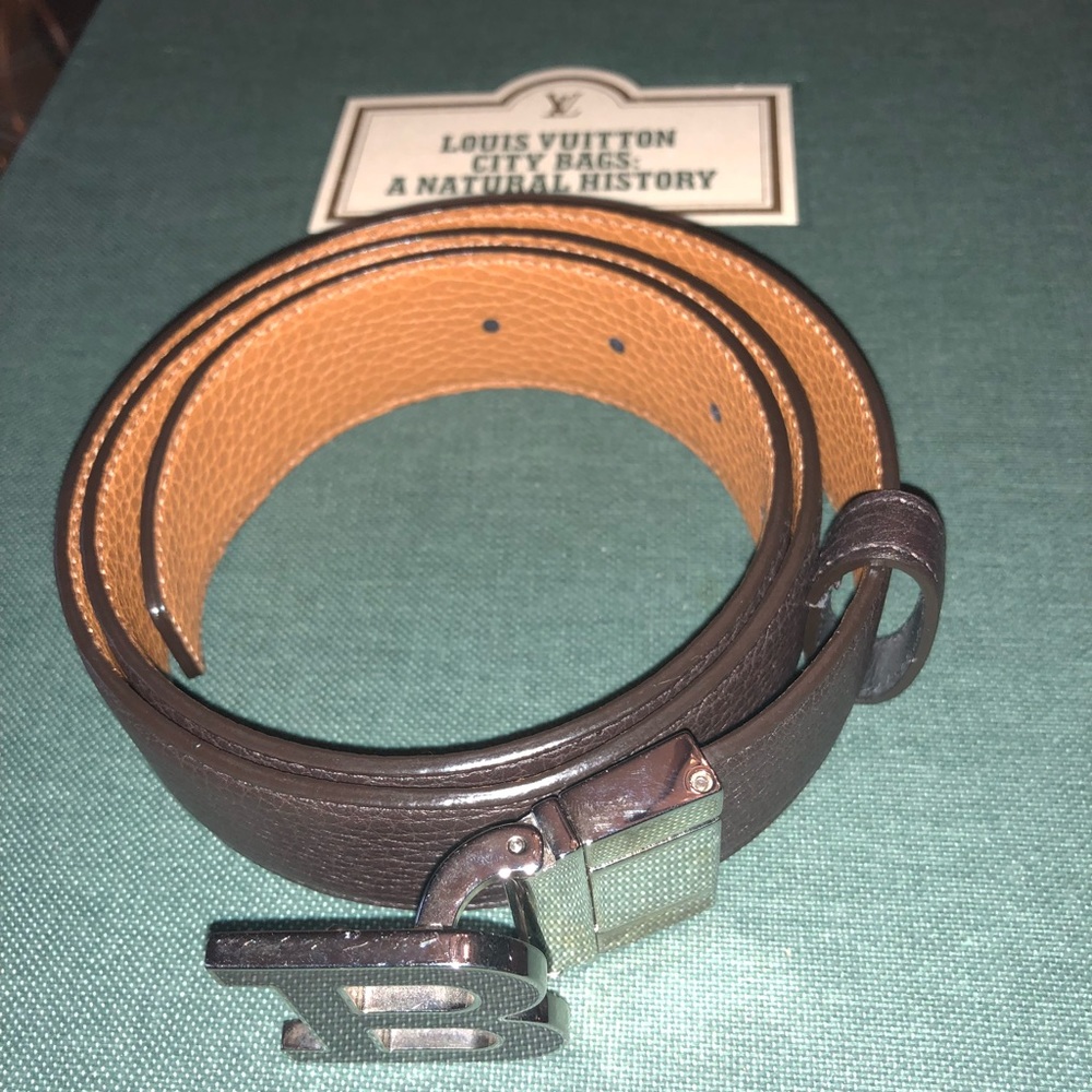 Balky belt men’s size 32 reversible beige on black